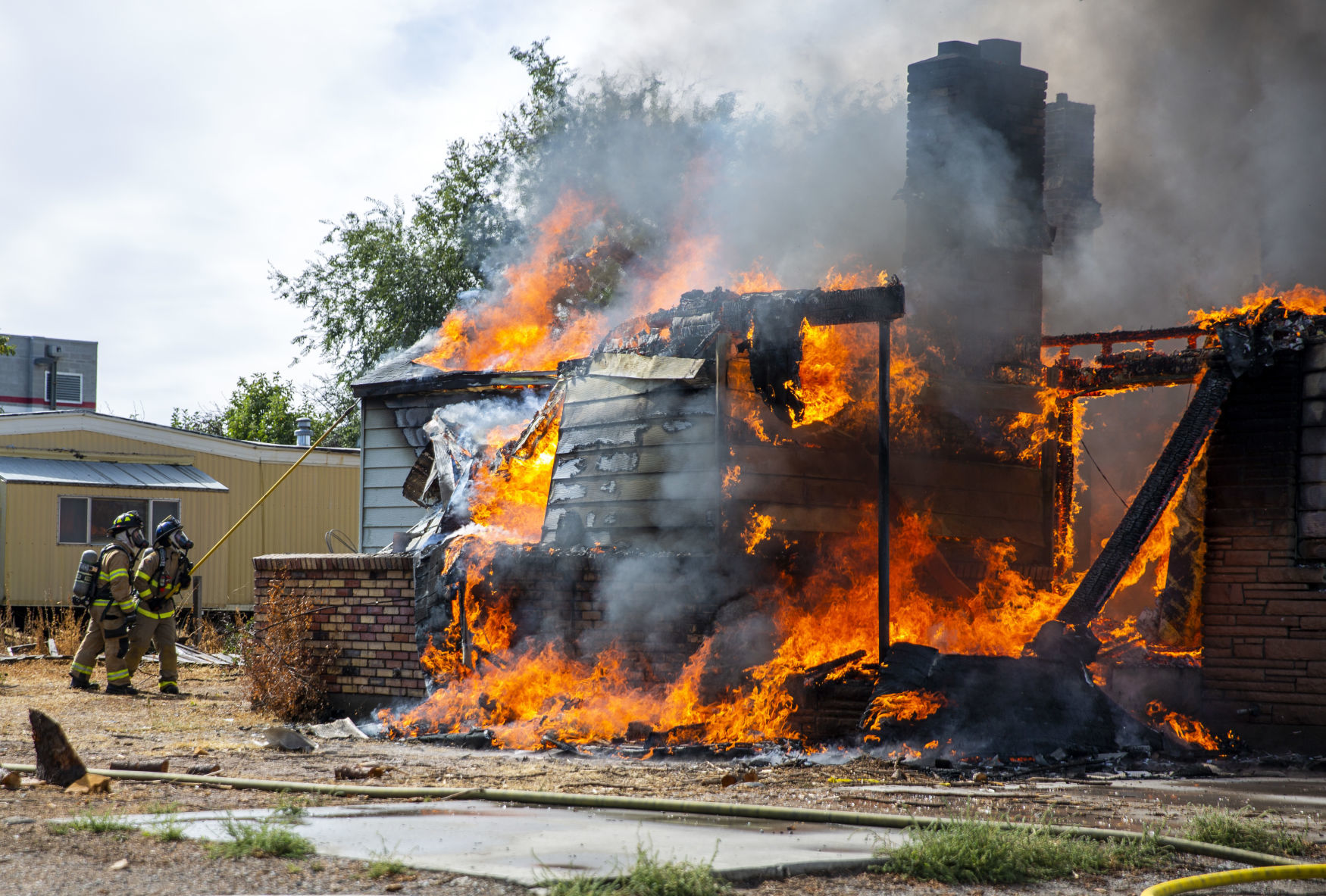 Firefighters train with a control burn